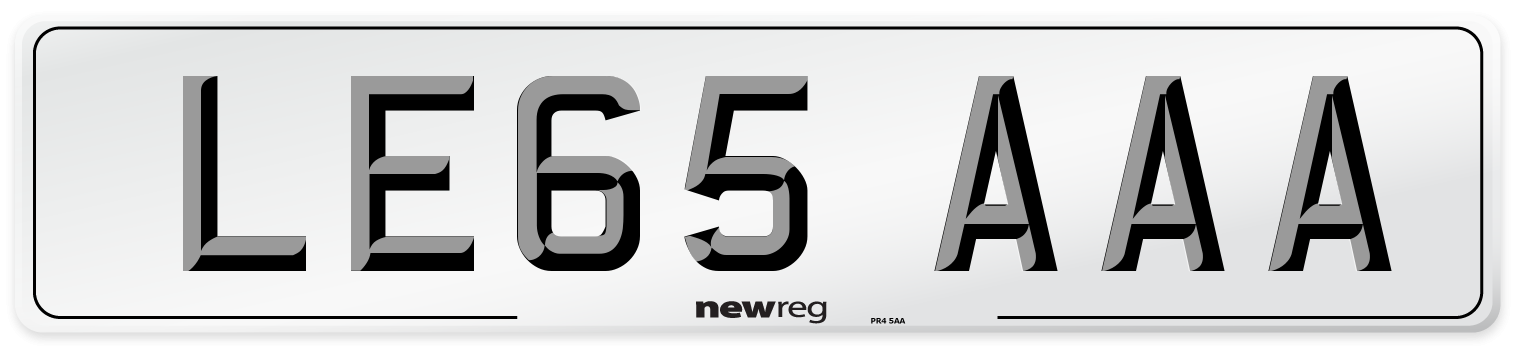 LE65 AAA Number Plate from New Reg